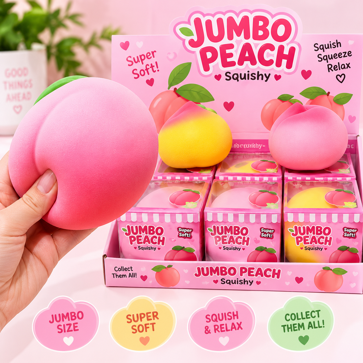 🍑 Jumbo Peach Squishy 💕✨