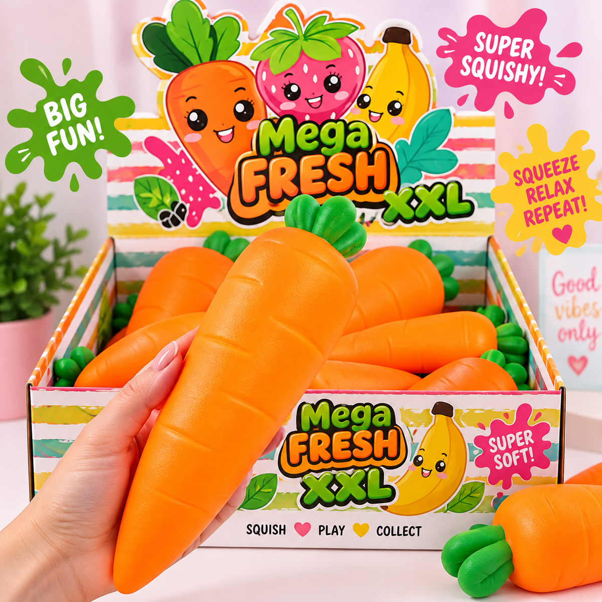 🥕 Mega Fresh XXL Carrot Squishy ✨