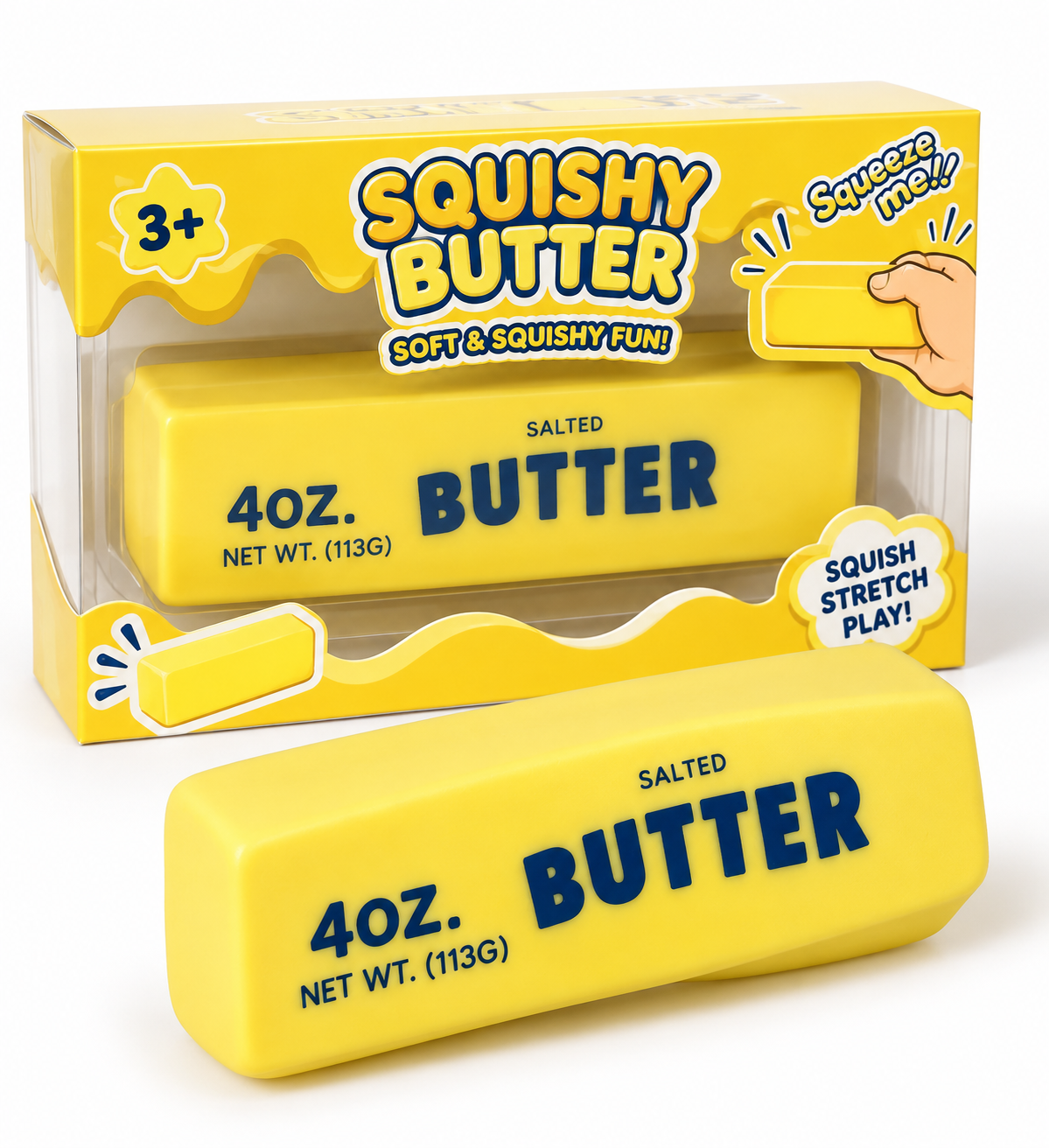 🧈 Crunchy Squishy Butter – Yellow & Pink