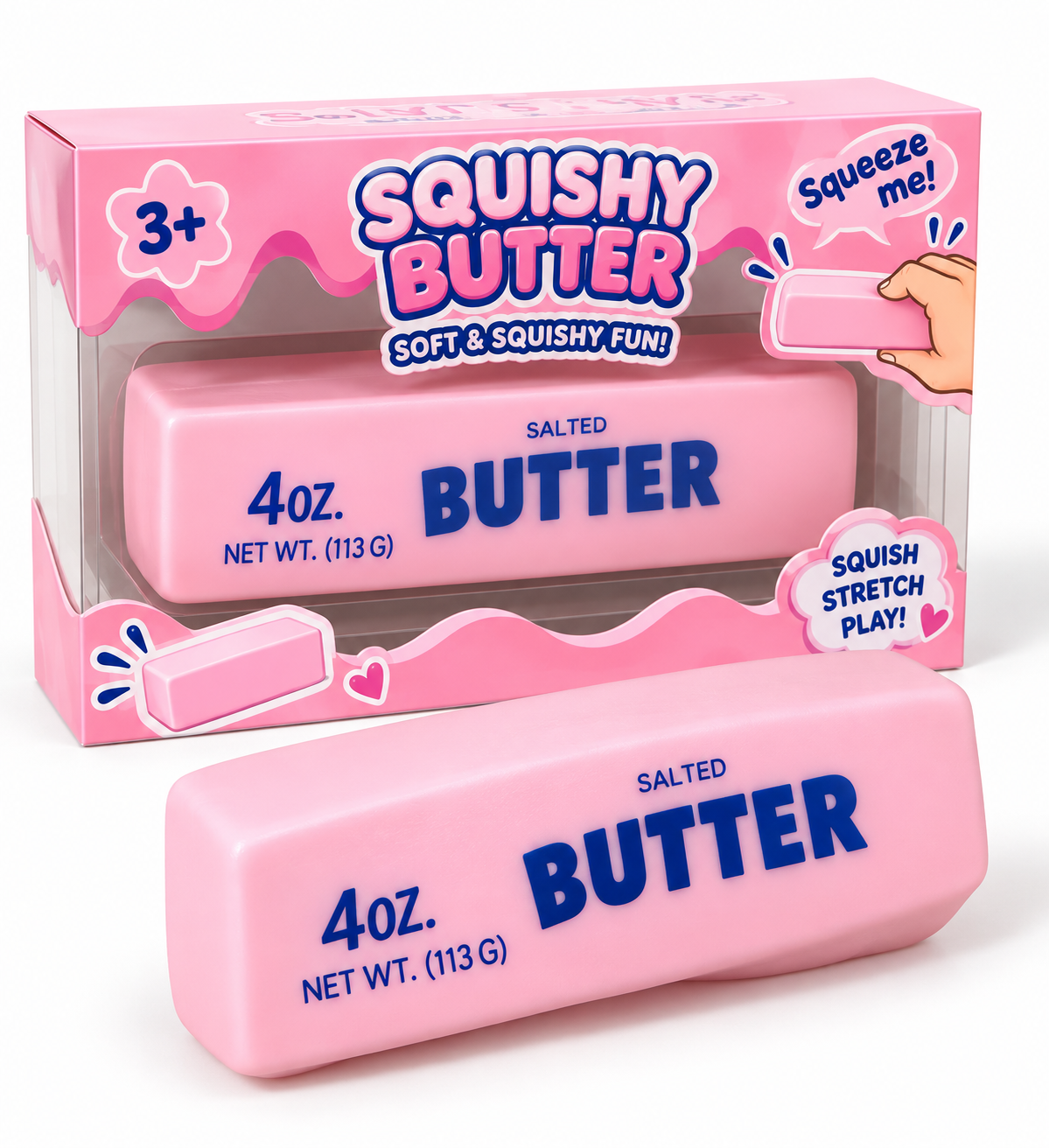 🧈 Crunchy Squishy Butter – Yellow & Pink